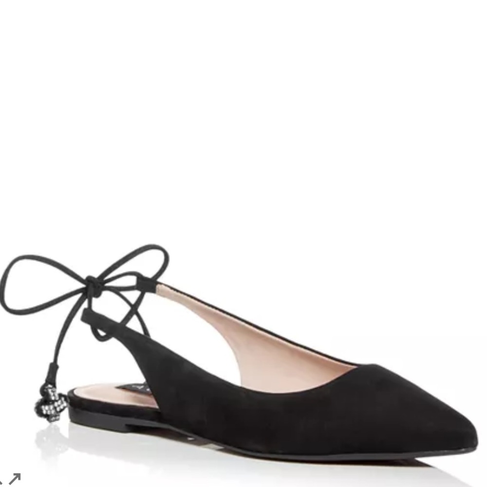 NWOT Aqua Black Tie Slingback Flats